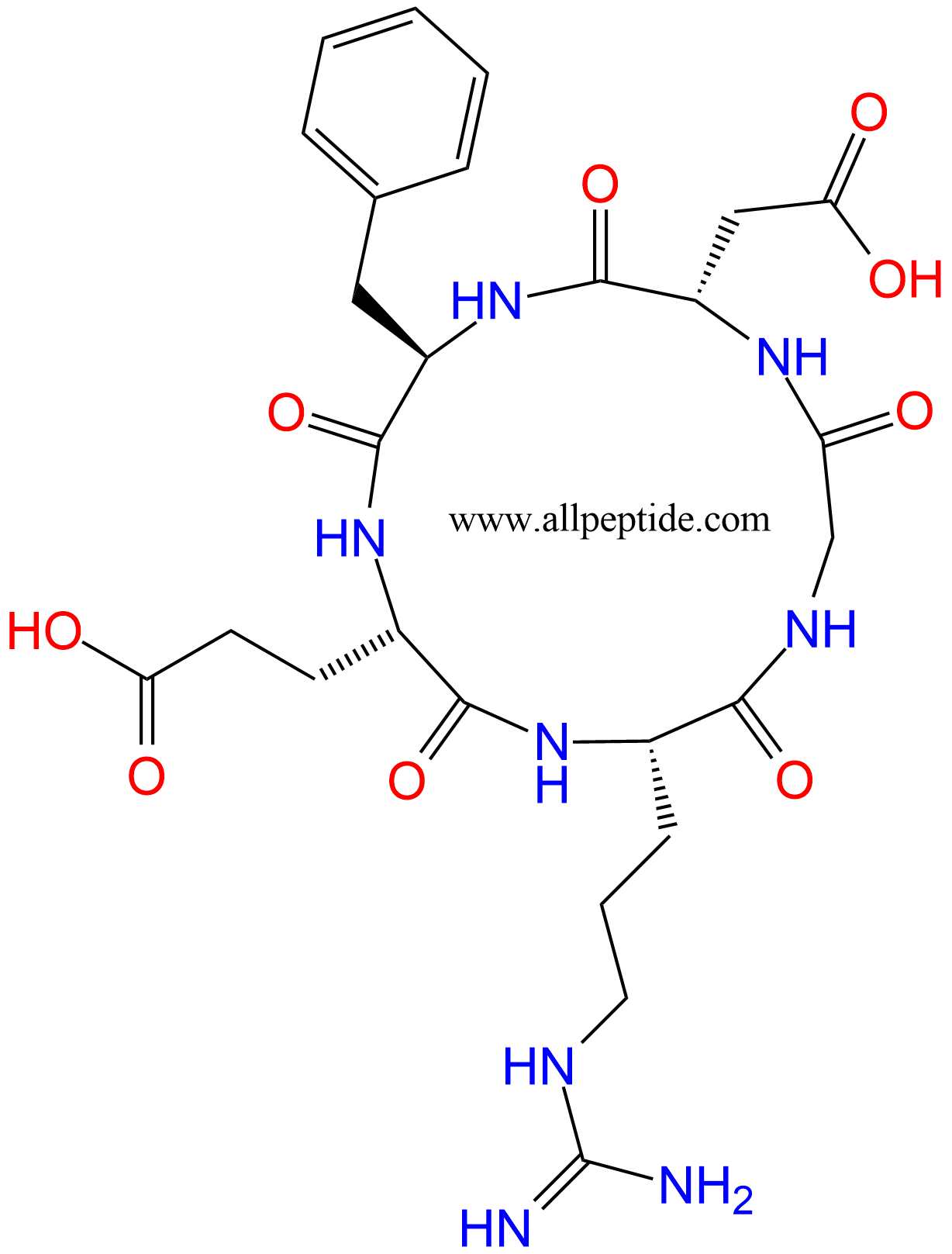 专肽生物产品c(RGD)环肽：c(RGDfE)、c(RGD-DPhe-E)756500-22-8