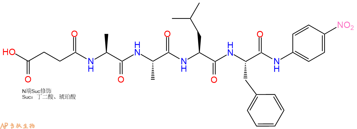 专肽生物产品四肽Suc-Ala-Ala-Leu-Phe-对硝基苯胺112259-70-8