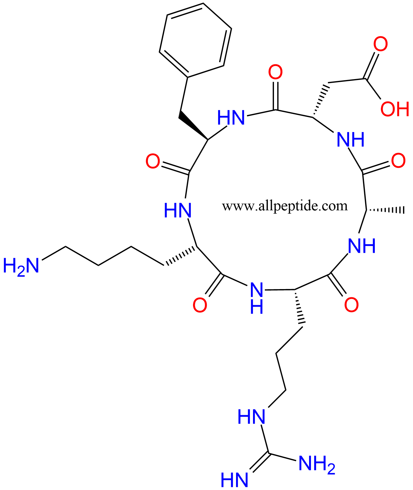 专肽生物产品c(RGD)环肽：c(RADfK)、c(RAD-DPhe-K)756500-23-9