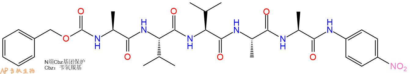专肽生物产品五肽Cbz-Ala-Val-Val-Ala-Ala-对硝基苯胺117507-31-0