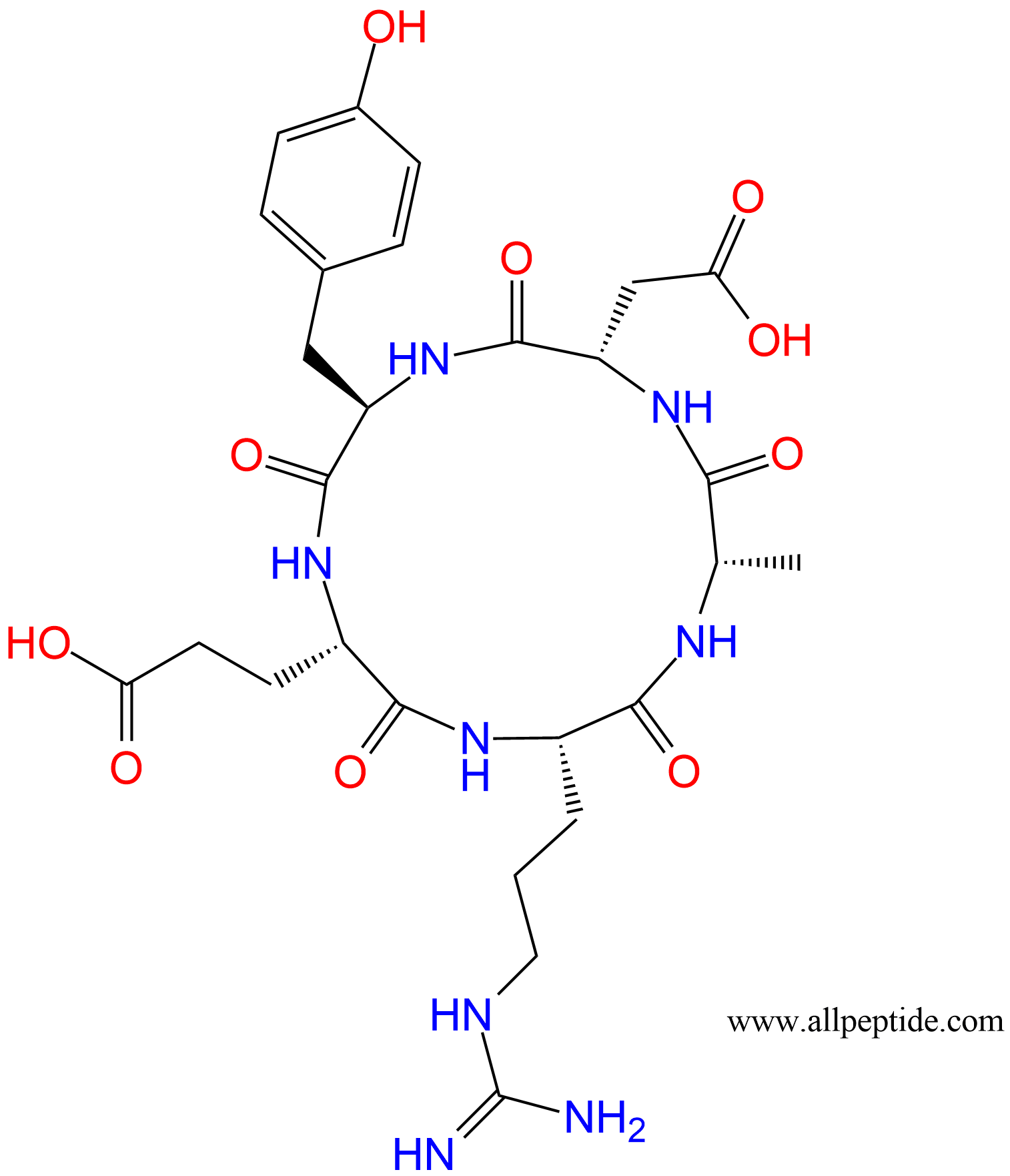 专肽生物产品c(RGD)环肽：c(RGDyE)、c(RGD-DTyr-E)