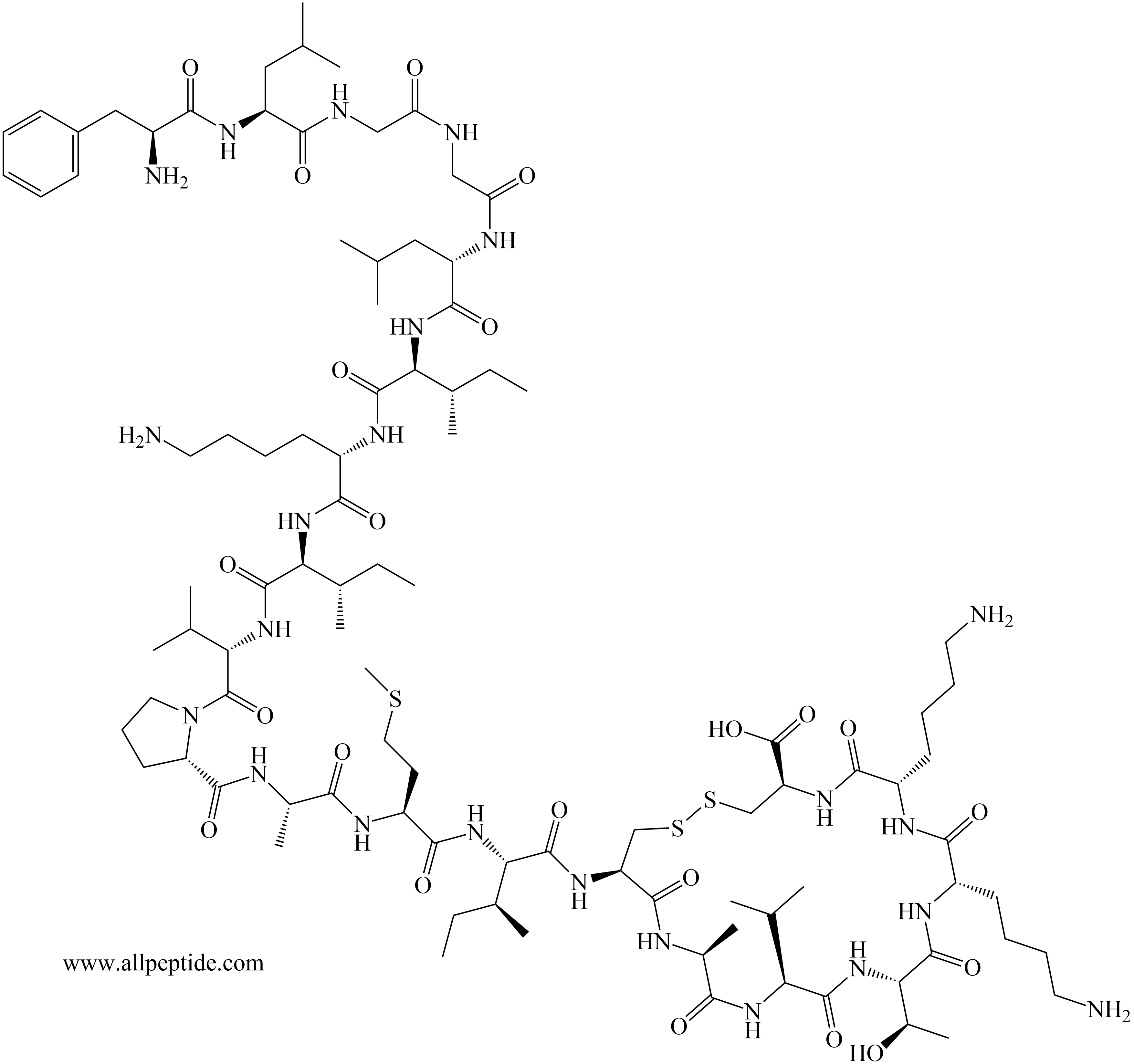 专肽生物产品牛蛙皮肤抗菌肽，Ranalexin155761-99-2