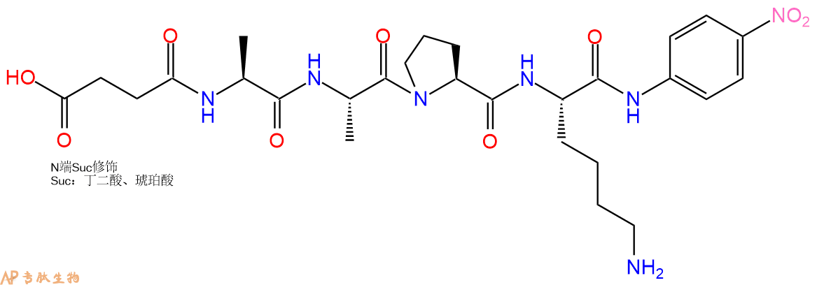 专肽生物产品四肽Suc-Ala-Ala-Pro-Lys-对硝基苯胺108929-39-1