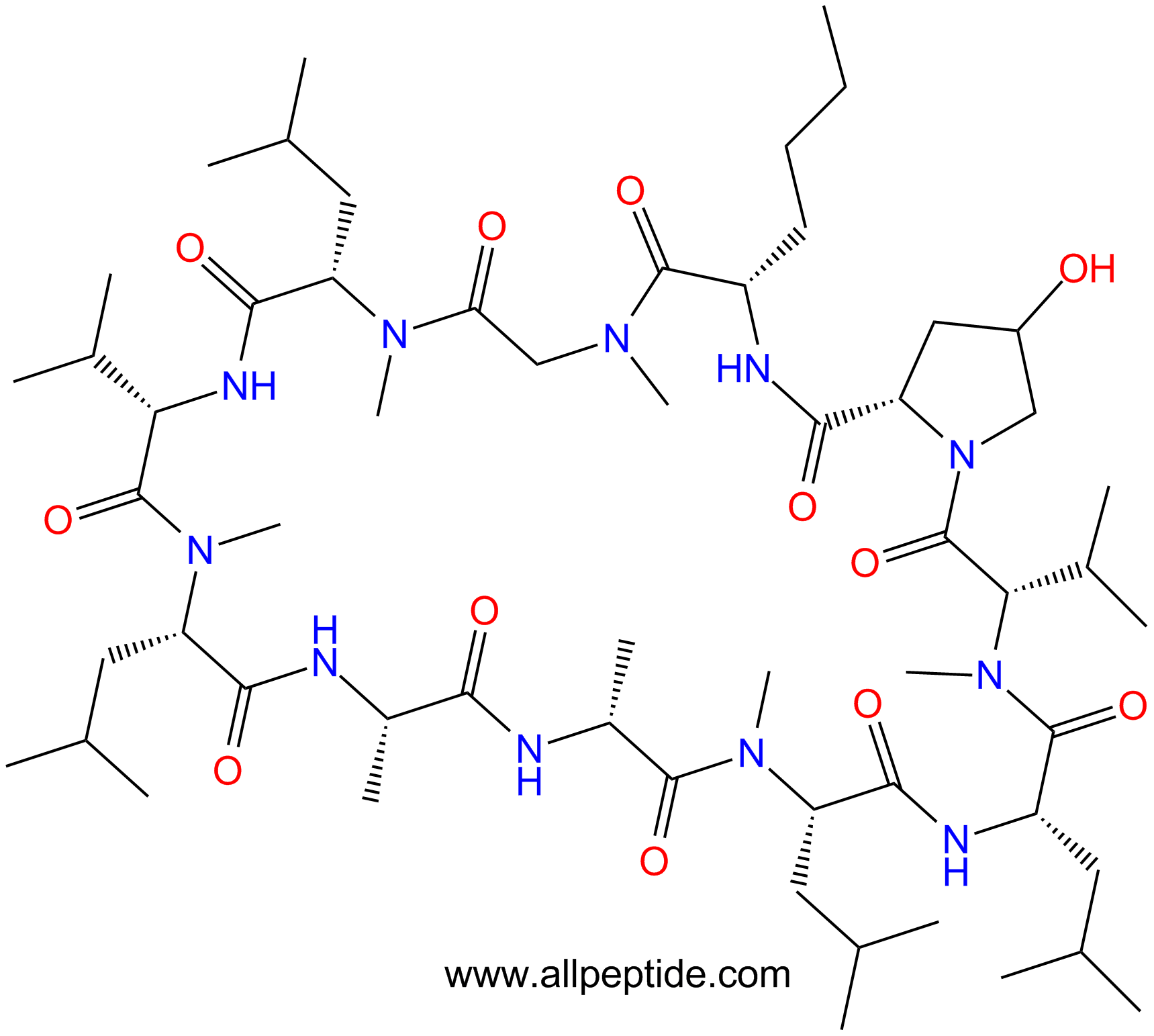 专肽生物产品cyclo-(Hyp-Nle-Sar-(NMe)Leu-Val-(NMe)Leu-A-DAla-(N116236-53-4