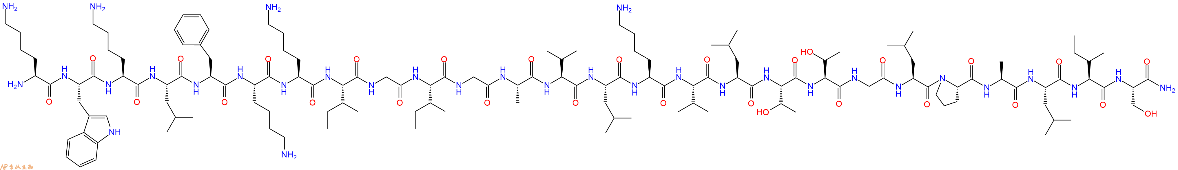 专肽生物产品CecropinA(1-8)-甲酯化littin(1-18)amide，蜂毒素(1-18)129696-23-7