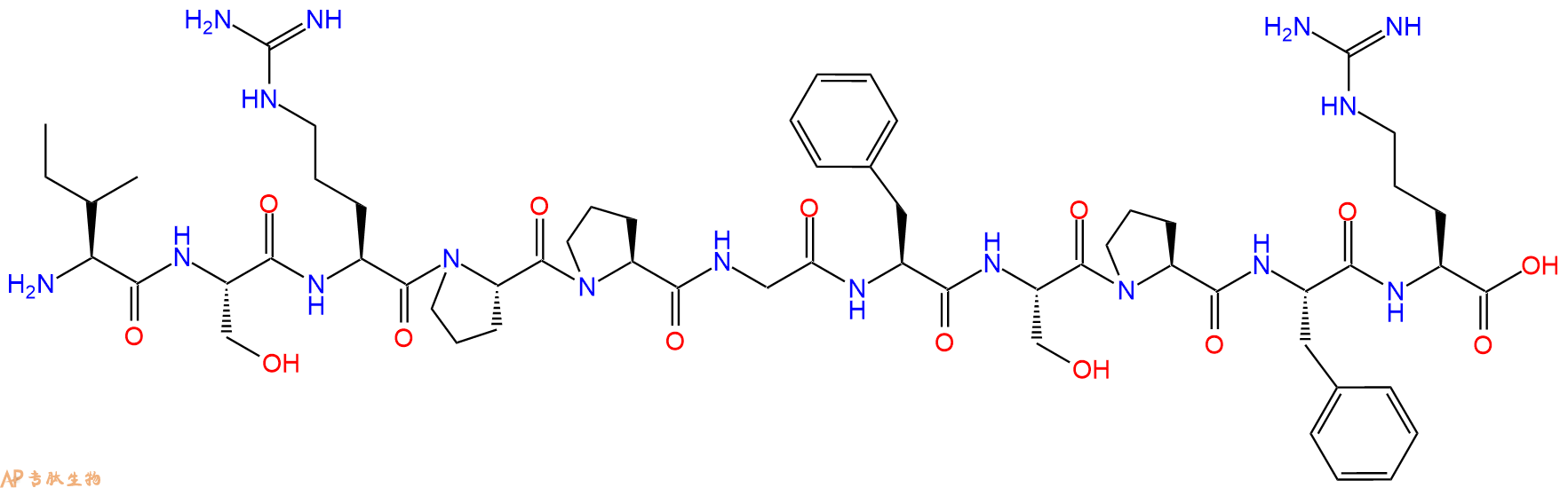 专肽生物产品缓激肽[Ile-Ser0]Bradykinin(T-Kinin)86030-63-9