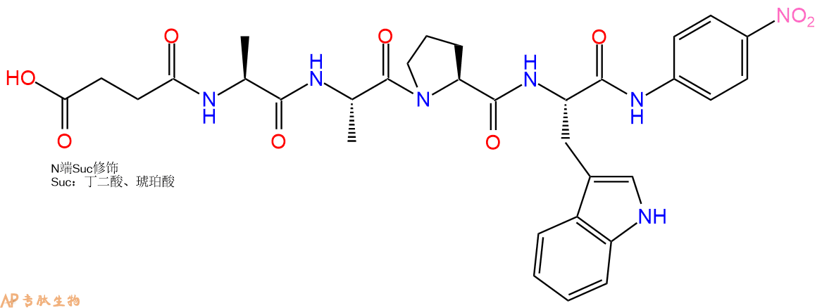 专肽生物产品四肽Suc-Ala-Ala-Pro-Trp-对硝基苯胺