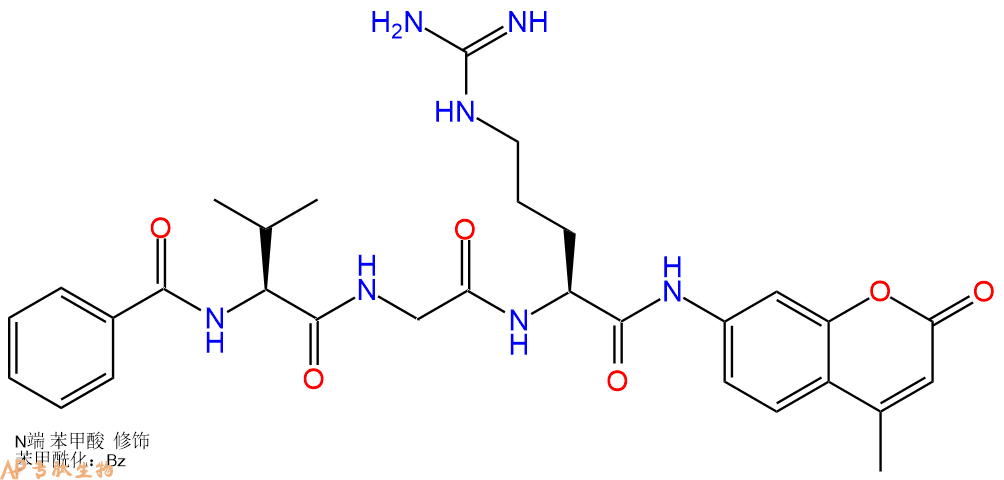 专肽生物产品蛋白酶体底物：Benzoyl-Val-Gly-Arg-7-氨基-4-甲基香豆素87779-49-5