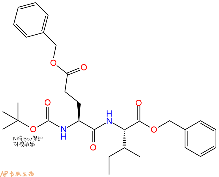 专肽生物产品二肽Boc-Glu(OBzl)-Ile-苄酯化90236-07-0