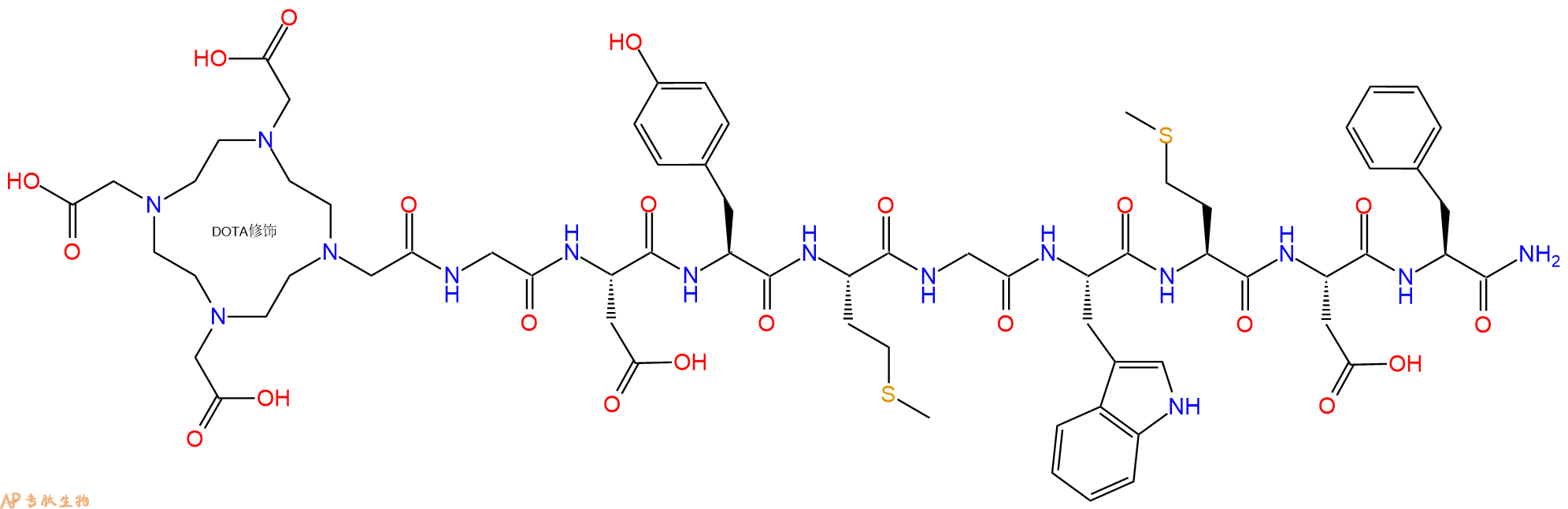 专肽生物产品DOTA-Gly-Asp-Tyr-Met-Gly-Trp-Met-Asp-Phe-NH21306310-00-8