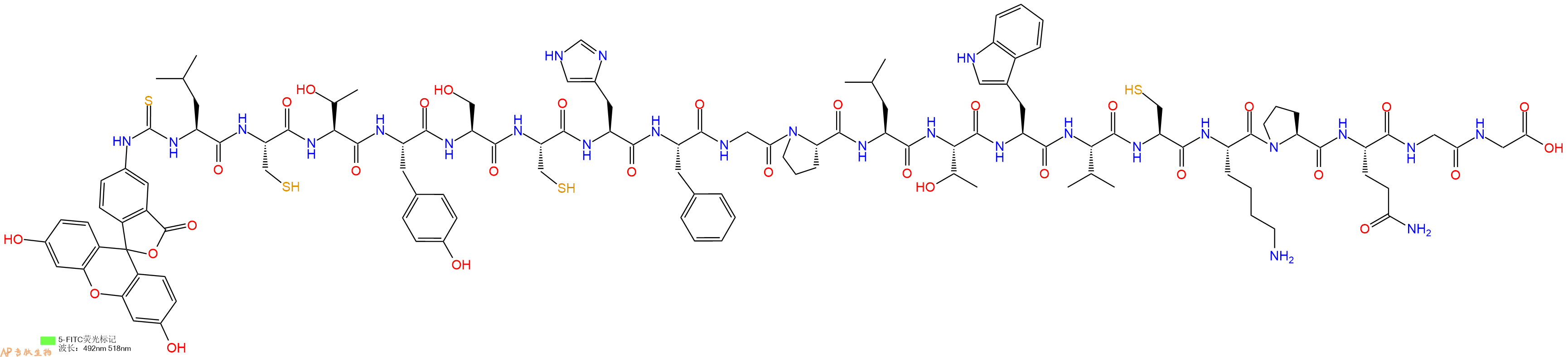 专肽生物产品EMP17, FITC-LClabeled