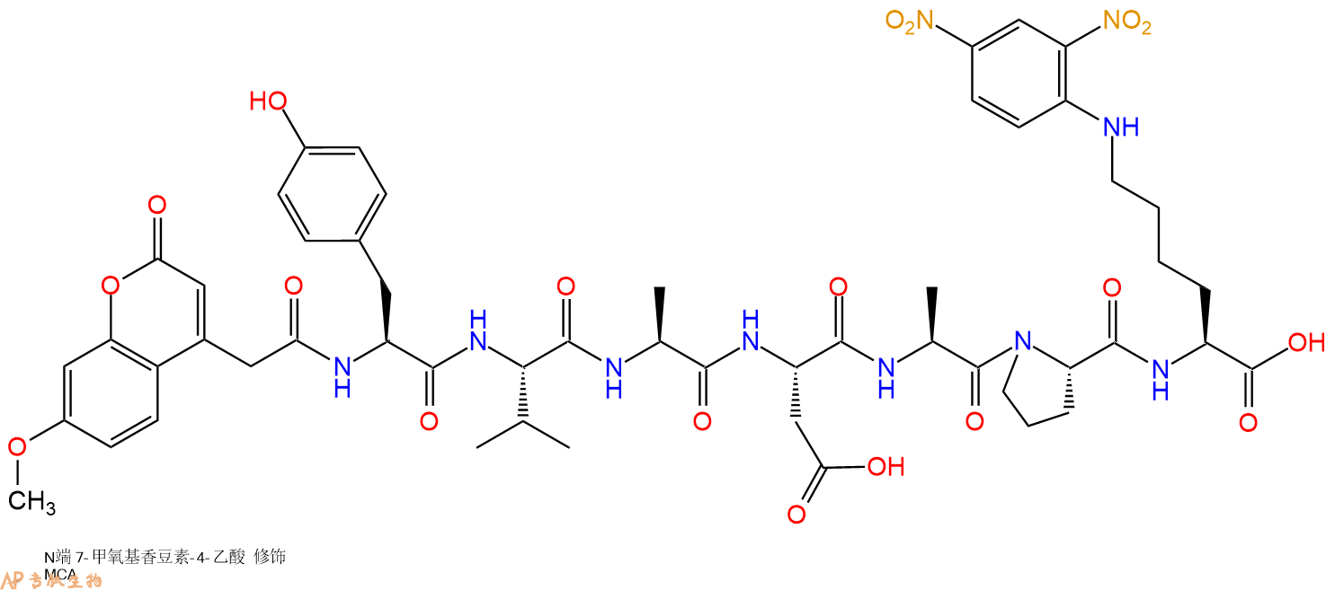 专肽生物产品七肽Mca-YVADAP-K(Dnp)189696-01-3