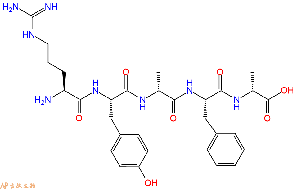 专肽生物产品五肽Arg-Tyr-DAla-Phe-DAla176448-00-3