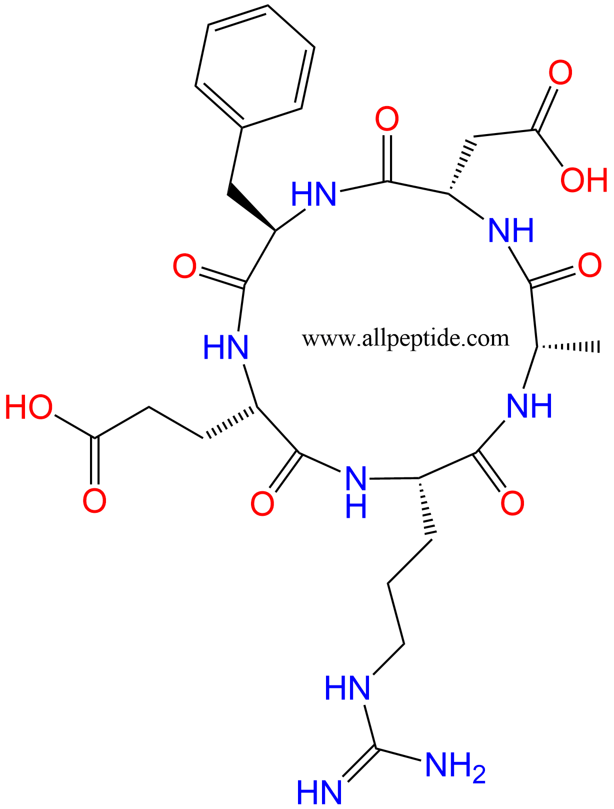 专肽生物产品c(RGD)环肽：c(RADfE)、c(RAD-DPhe-E)756500-24-0