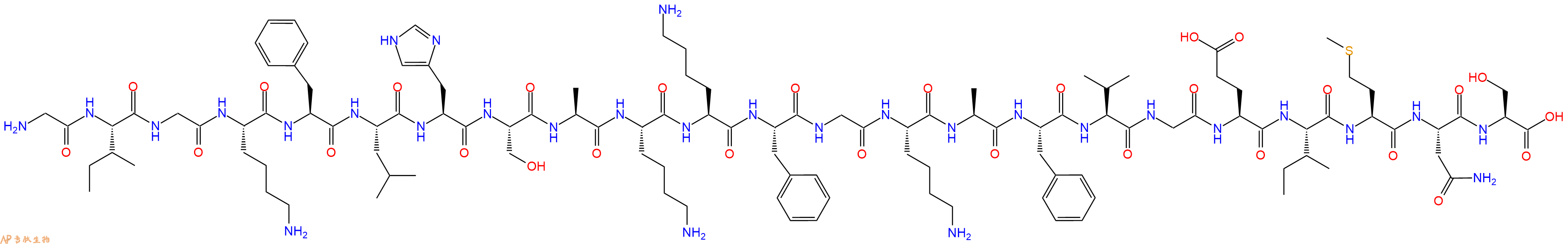 专肽生物产品蛙皮素 2、Magainin2108433-95-0