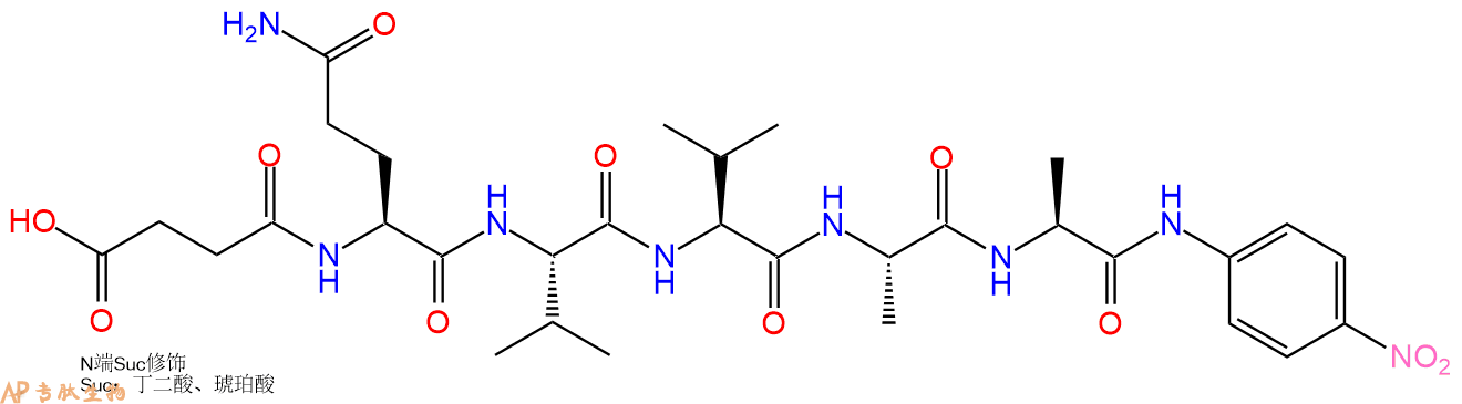 专肽生物产品五肽Suc-Gln-Val-Val-Ala-Ala-对硝基苯胺115700-57-7