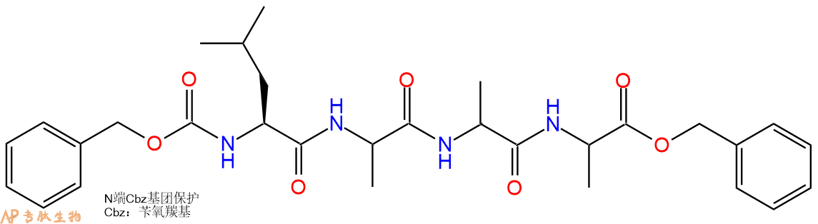 专肽生物产品四肽Cbz-Leu-Ala(DL)-Ala(DL)-Ala(DL)-苄酯化135112-52-6