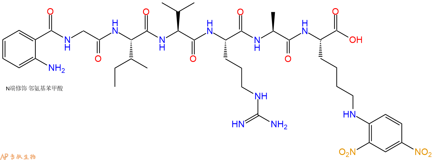 专肽生物产品六肽Abz-Gly-Ile-Val-Arg-Ala-Lys(Dnp)827044-38-2