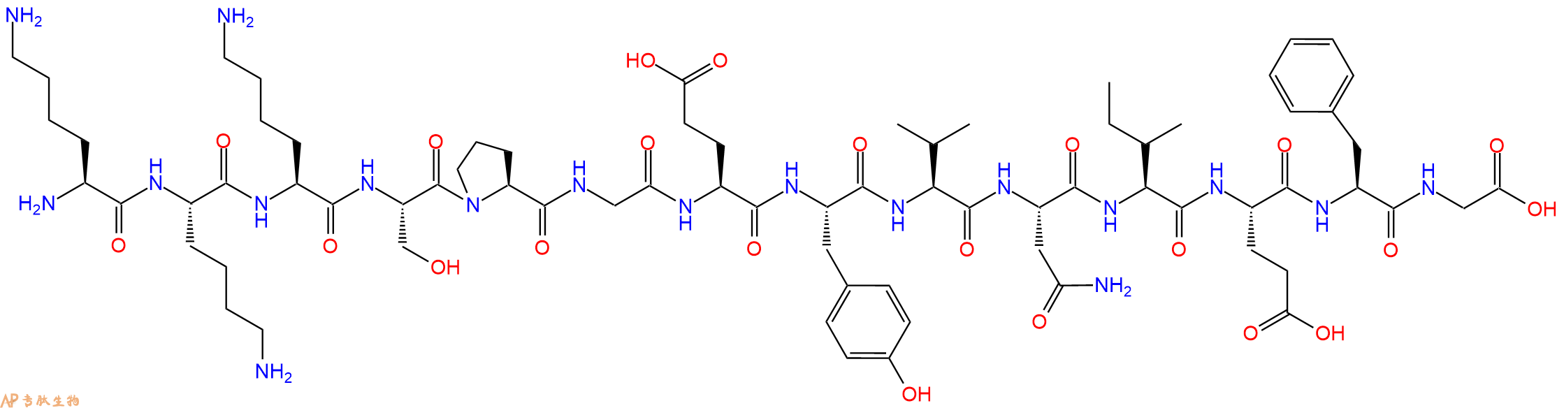 专肽生物产品Lys-Lys-IRS-1 (891-902) (dephosphorylated) (human)172615-51-9