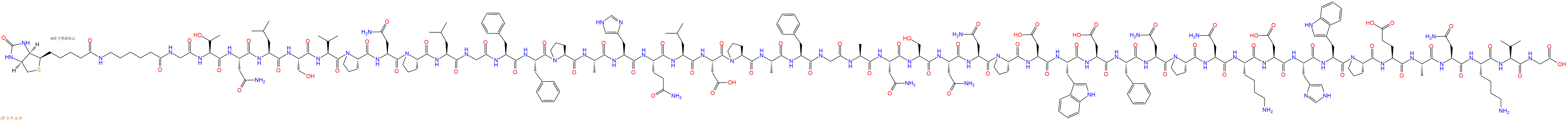 专肽生物产品生物素标记肽Biotin-Acp-Gly-Thr-Asn-Leu-Ser-Val-Pro-Asn-P