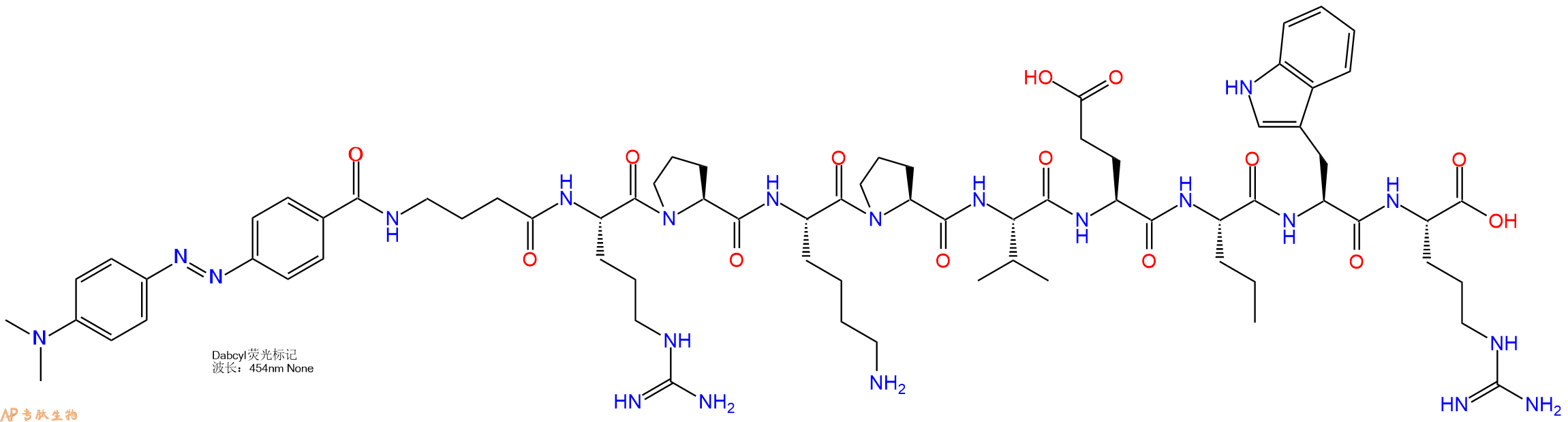 专肽生物产品十肽Dabcyl-Gaba-RPKPVE-Nva-WR