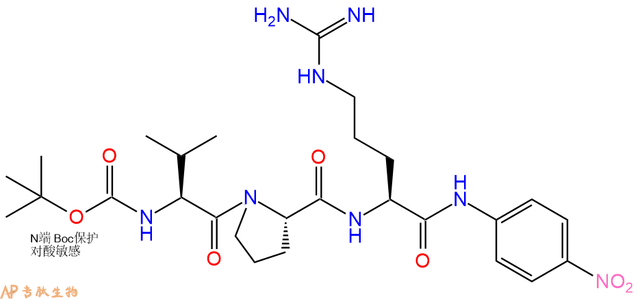 专肽生物产品三肽Boc-Val-Pro-Arg-对硝基苯胺