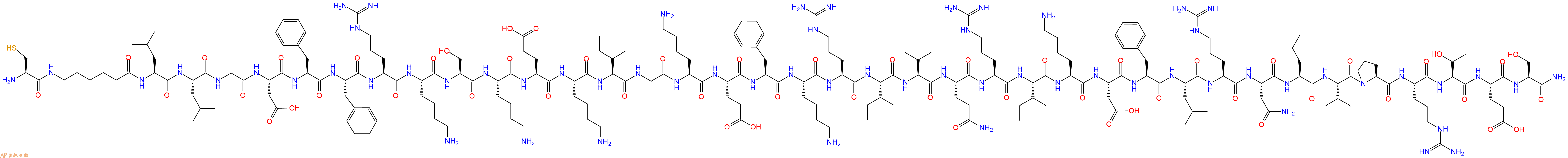 专肽生物产品Cys-Acp-Leu-Leu-Gly-Asp-Phe-Phe-Arg-Lys-Ser-Lys-Gl