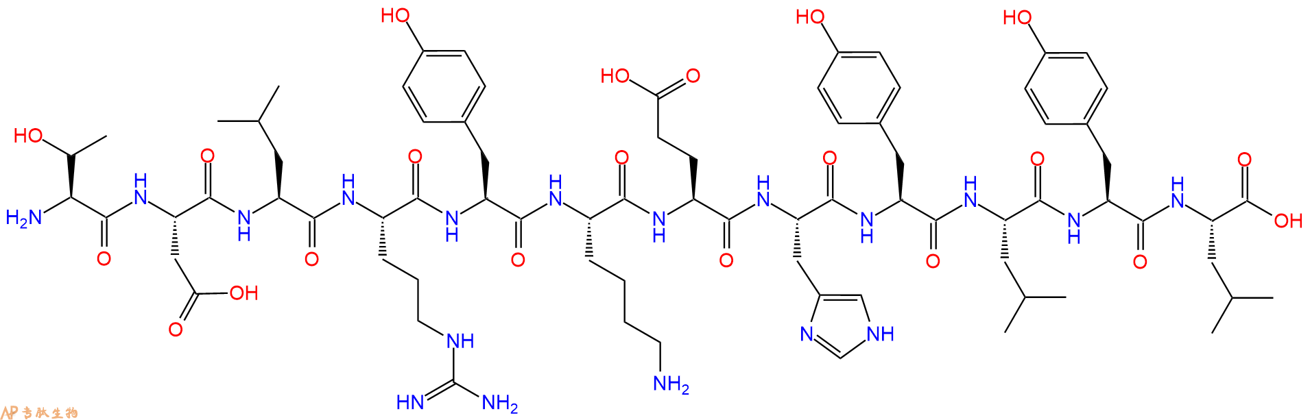 专肽生物产品十二肽TDLRYKEHYLYL