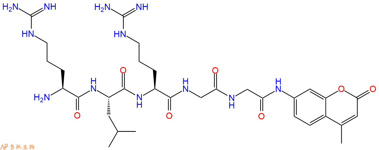 专肽生物产品五肽Arg-Leu-Arg-Gly-Gly-7-氨基-4-甲基香豆素