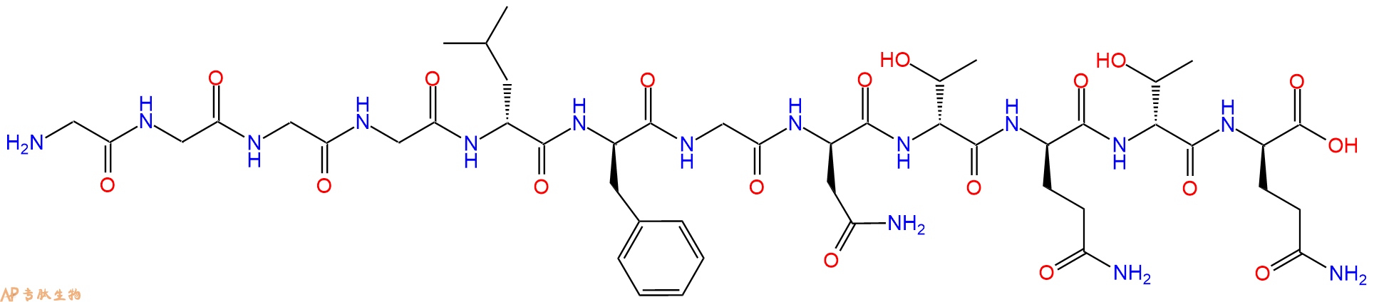 专肽生物产品十二肽GGGG-DLeu-DPhe-G-DAsn-DThr-DGln-DThr-DGln