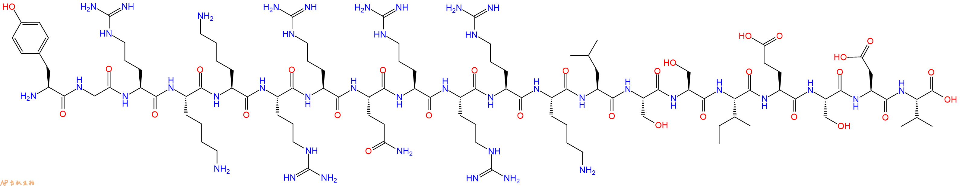 专肽生物产品细胞穿膜肽TAT-NR2B (C-ter)、Tat-NR2B9c500992-11-0/1834571-04-8