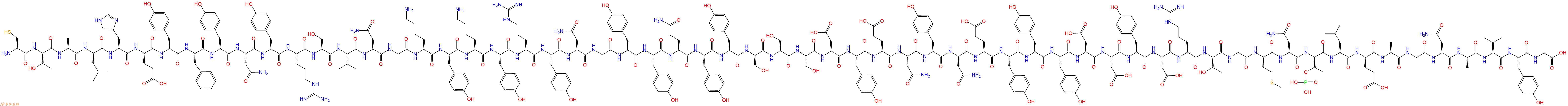 专肽生物产品Cys-Thr-Ala-Leu-His-Glu-Tyr-Phe-Tyr-Asn-Tyr-Ar