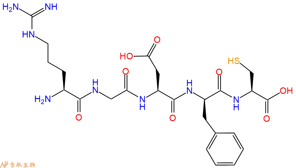 专肽生物产品五肽Arg-Gly-Asp-DPhe-Cys