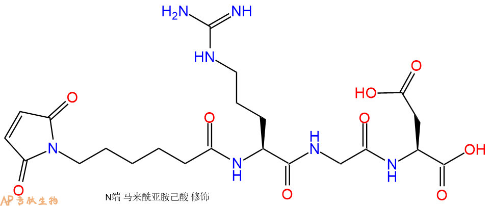 专肽生物产品马来酰亚胺-RGD多肽：6Mal-Arg-Gly-Asp