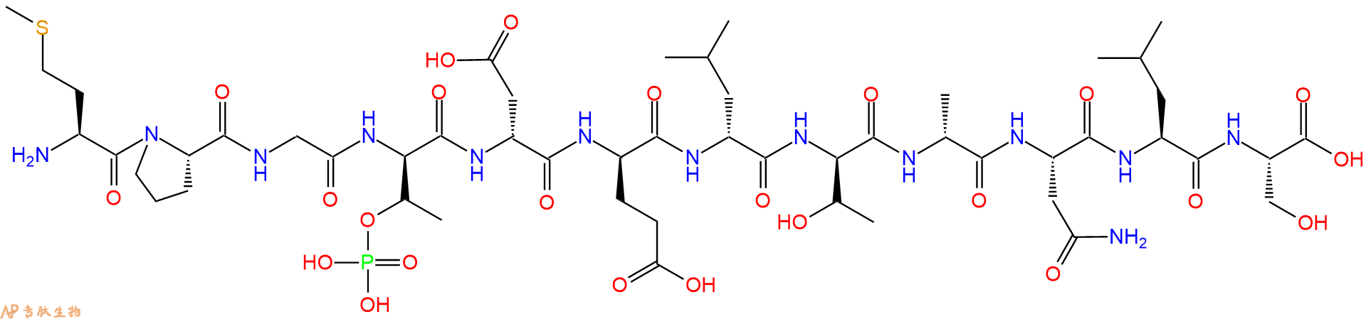 专肽生物产品Met-Pro-Gly-DThr(PO3H2)-DAsp-DGlu-DLeu-DThr-DA