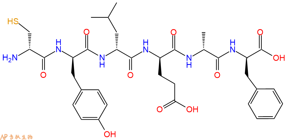 专肽生物产品六肽DCys-DTyr-DLeu-DGlu-DAla-DPhe
