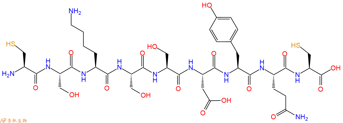 专肽生物产品靶向肽CSK、CSKSSDYQC (Disulfide bridge: C1-C9)