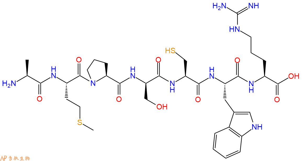 专肽生物产品七肽Ala-Met-Pro-DSer-Cys-Trp-Arg