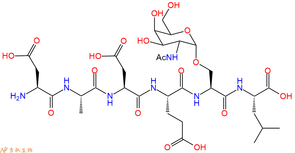 专肽生物产品H2N-Asp-Ala-Asp-Glu-Ser(OGlcNAc)-Leu-COOH