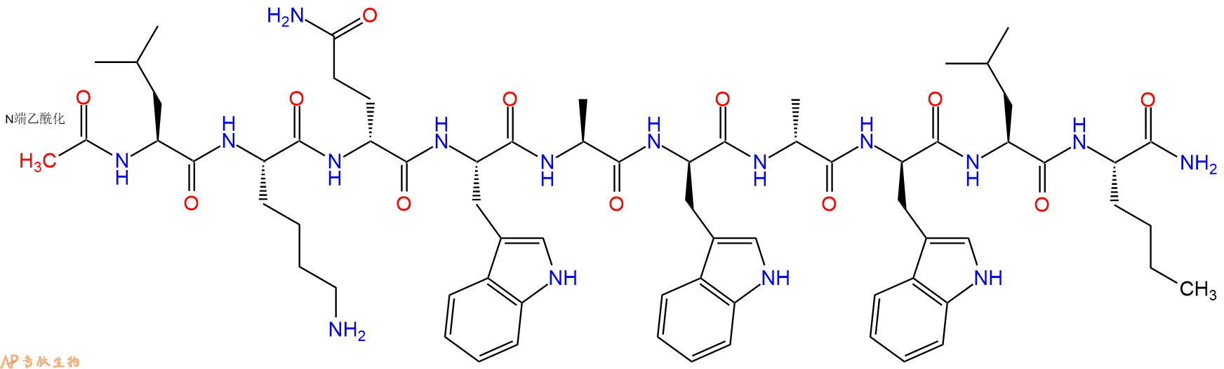 专肽生物产品Ac-L-Lys-DGln-Trp-Ala-DTrp-DAla-DTrp-Leu-Nle-NH2