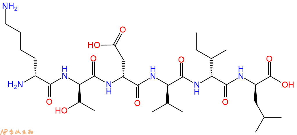 专肽生物产品H2N-DLys-DThr-DAsp-DVal-DIle-DLeu-COOH