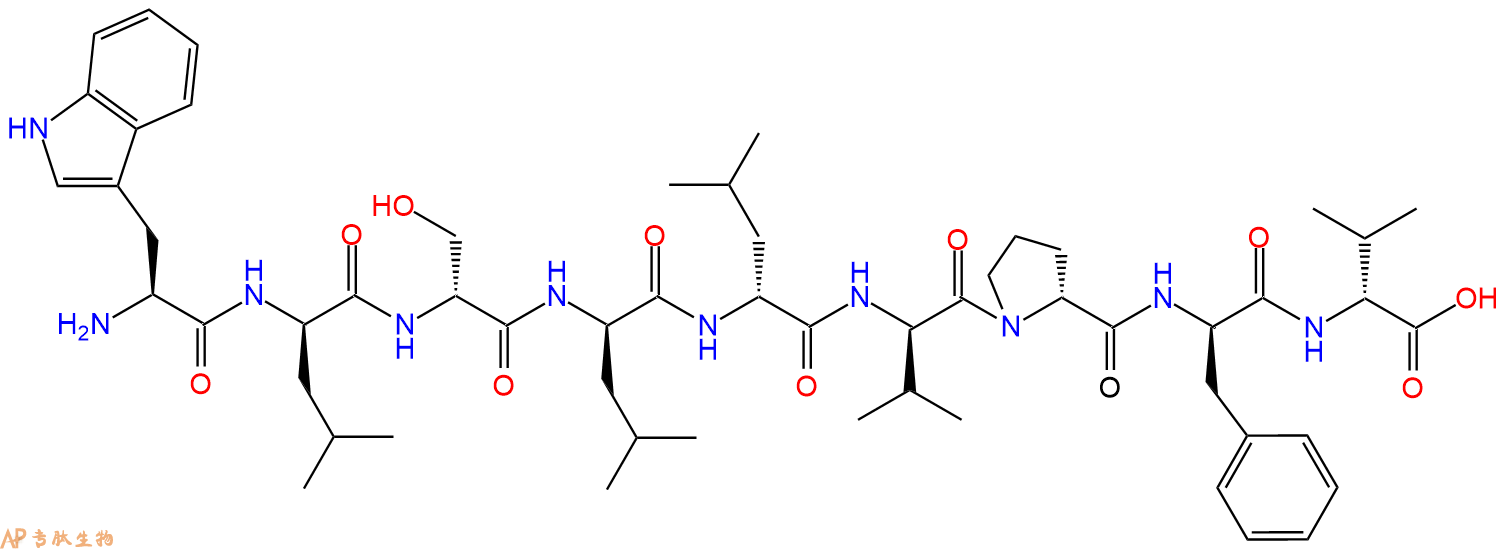 专肽生物产品H2N-Trp-DLeu-DSer-DLeu-DLeu-DVal-DPro-DPhe-DVal-CO
