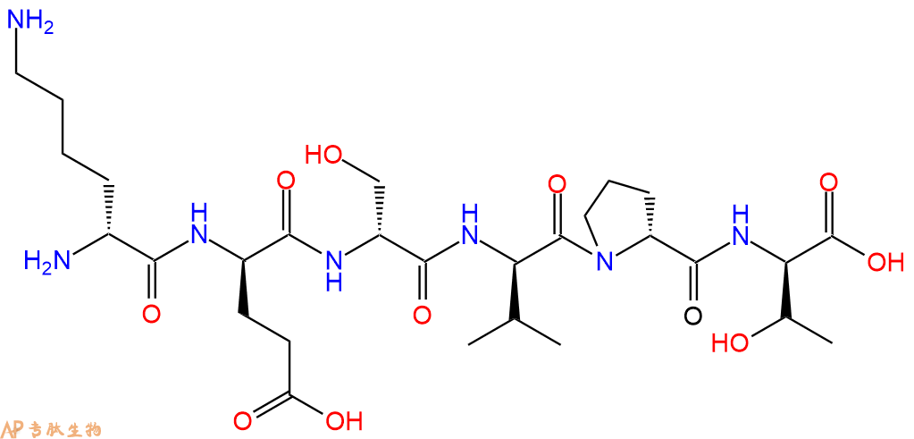 专肽生物产品六肽DLys-DGlu-DSer-DVal-DPro-DThr