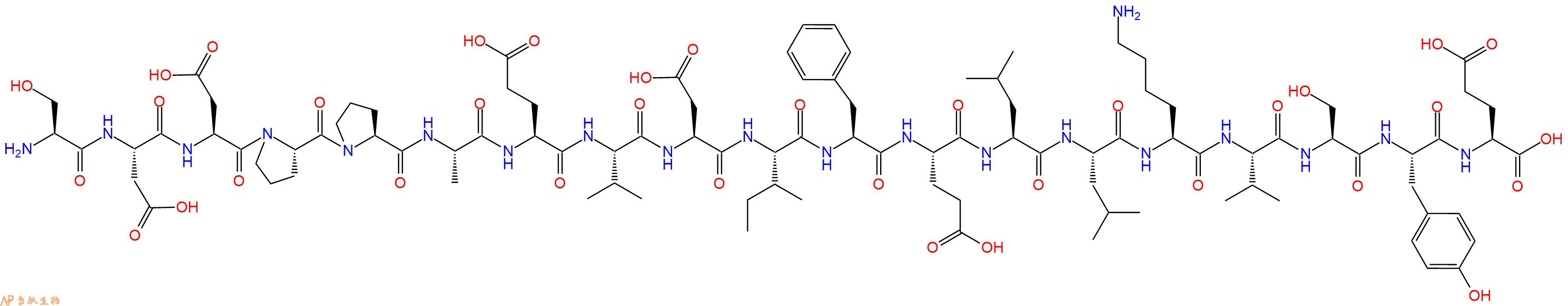 专肽生物产品H2N-Ser-Asp-Asp-Pro-Pro-Ala-Glu-Val-Asp-Ile-Phe-Gl