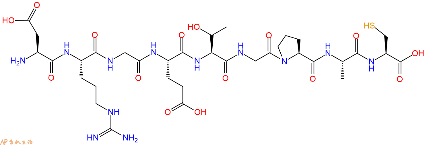 专肽生物产品H2N-Asp-Arg-Gly-Glu-Thr-Gly-Pro-Ala-Cys-COOH