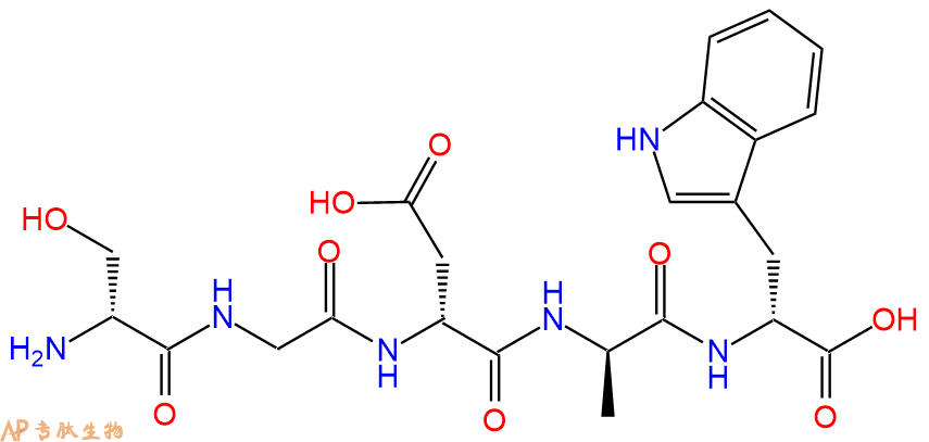 专肽生物产品H2N-DSer-Gly-DAsp-DAla-DTrp-COOH