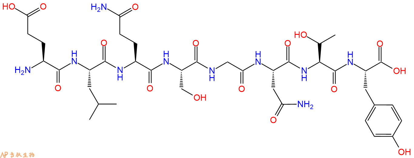专肽生物产品H2N-Glu-Leu-Gln-Ser-Gly-Asn-Thr-Tyr-COOH