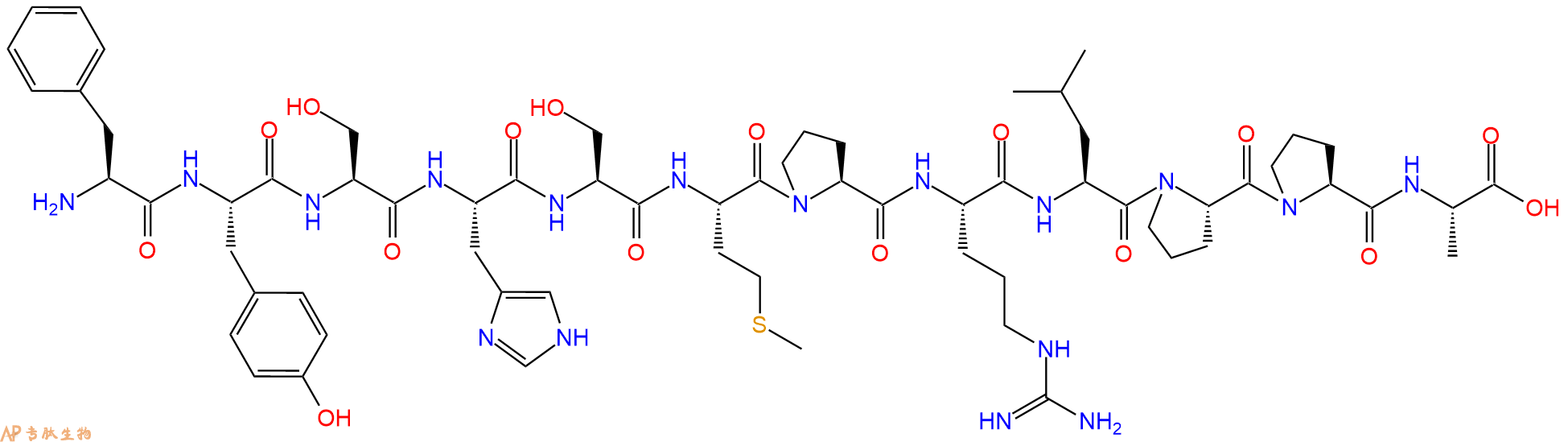 专肽生物产品H2N-Phe-Tyr-Ser-His-Ser-Met-Pro-Arg-Leu-Pro-Pro-Al