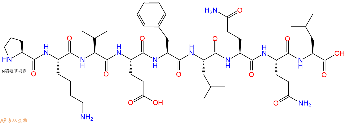 专肽生物产品H2N-Pro-Lys-Val-Glu-Phe-Leu-Gln-Gln-Leu-COOH