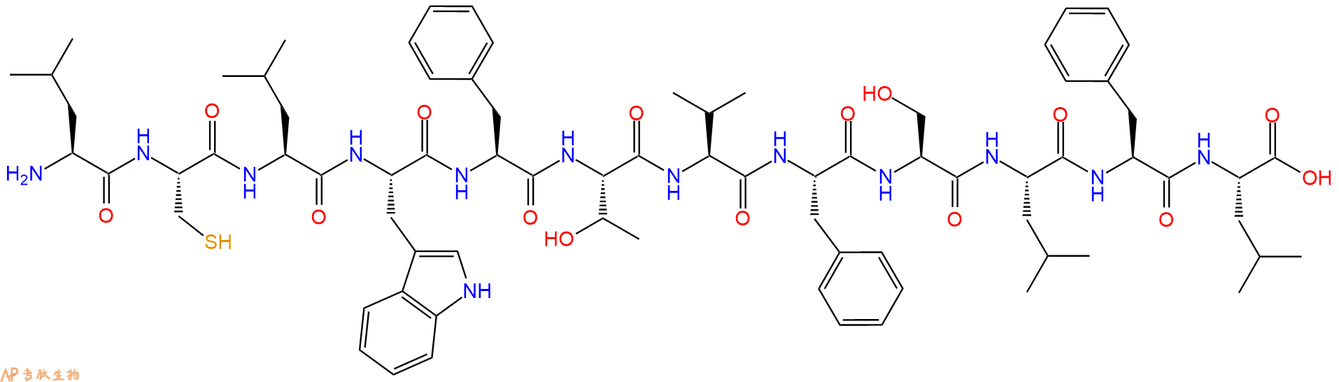 专肽生物产品H2N-Leu-Cys-Leu-Trp-Phe-Thr-Val-Phe-Ser-Leu-Phe-Le